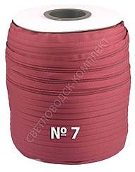 Спіральна блискавка метражна №7, 200 м в бобіні, кол. червоний (С527)