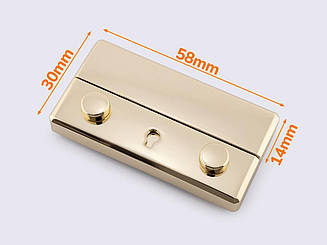 Замок для сумки 58*30мм кол. золото 88-020