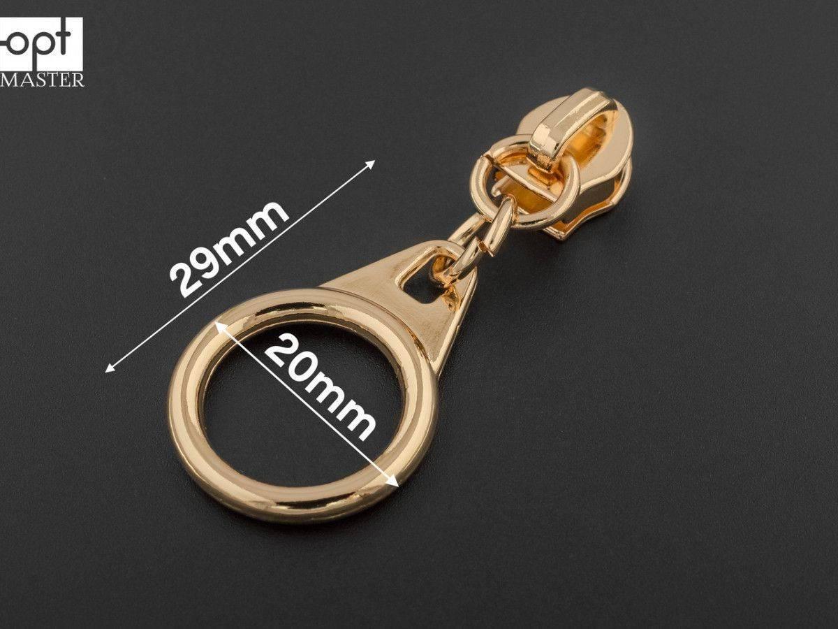 Бігунок №5 на спіральну блискавку 65-249, золото (без фіксатора), фото 1