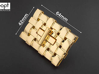 Замок для сумки 64мм кол. золото (65-259)