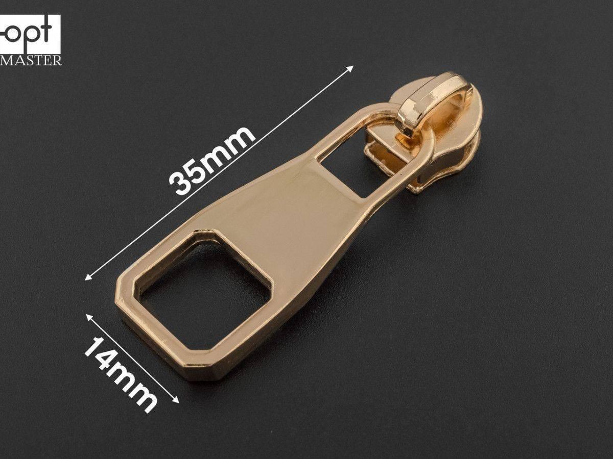 Бігунок №5 на спіральну блискавку 65-250, золото (без фіксатора), фото 1