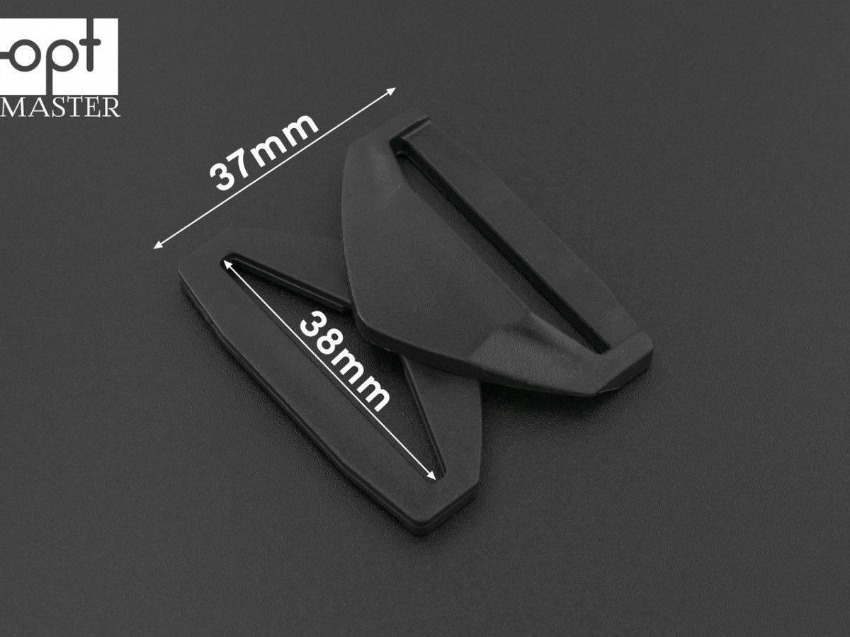 Пряжка перетяжка 38 мм двохщілинна, чорна ЗЖ-(B)00048, фото 1