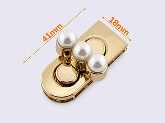 Замок для сумки 18*41мм кол. золото 65-035