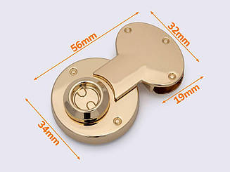 Замок для сумки  56мм, кол. золото (65-640)