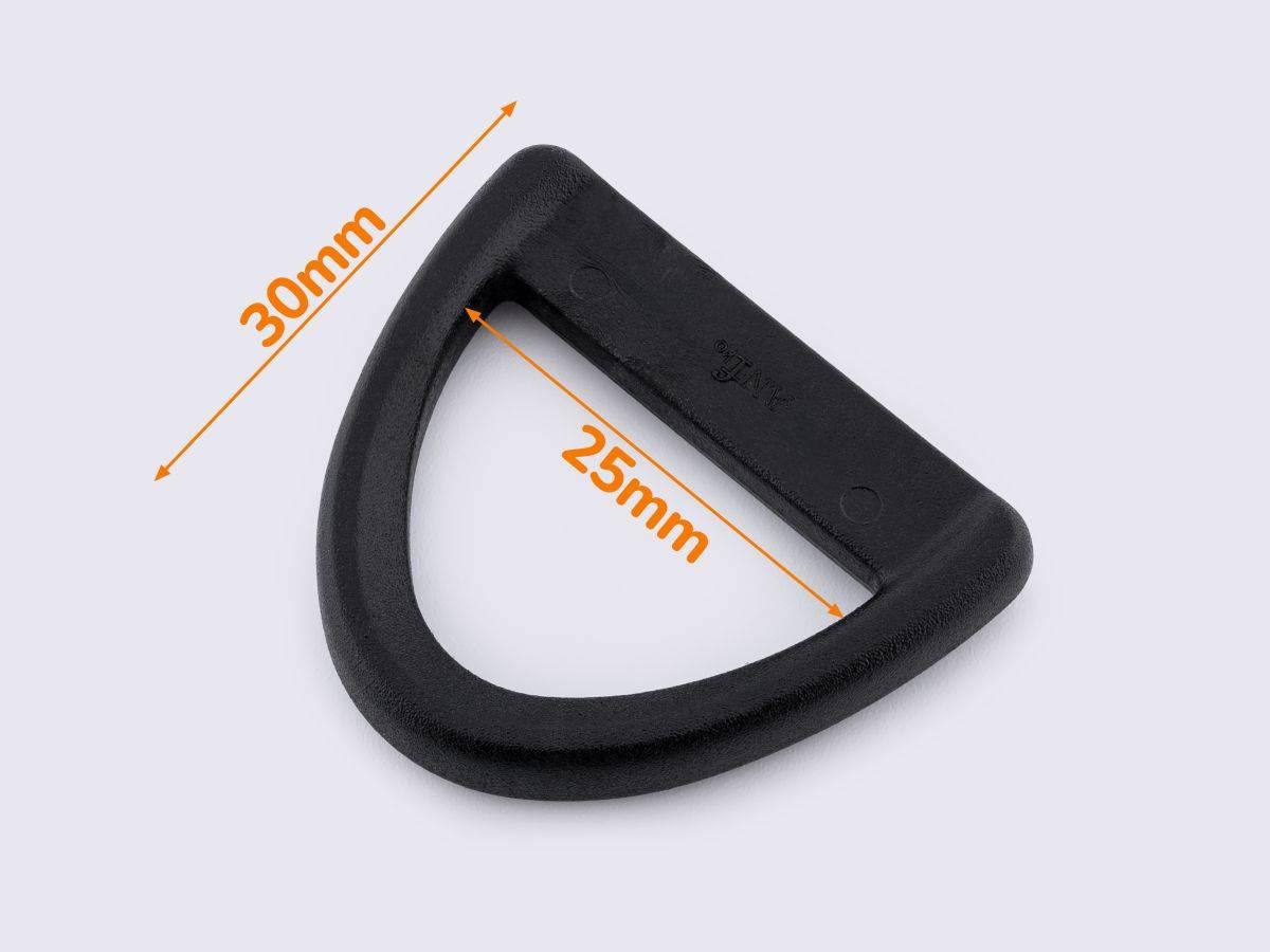 Півкільце 25 мм пластик, кол. чорний НК-045, фото 1