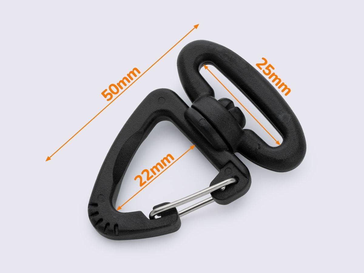 Карабін пластиковий 25 мм чорний КБ-(B)25028, фото 1