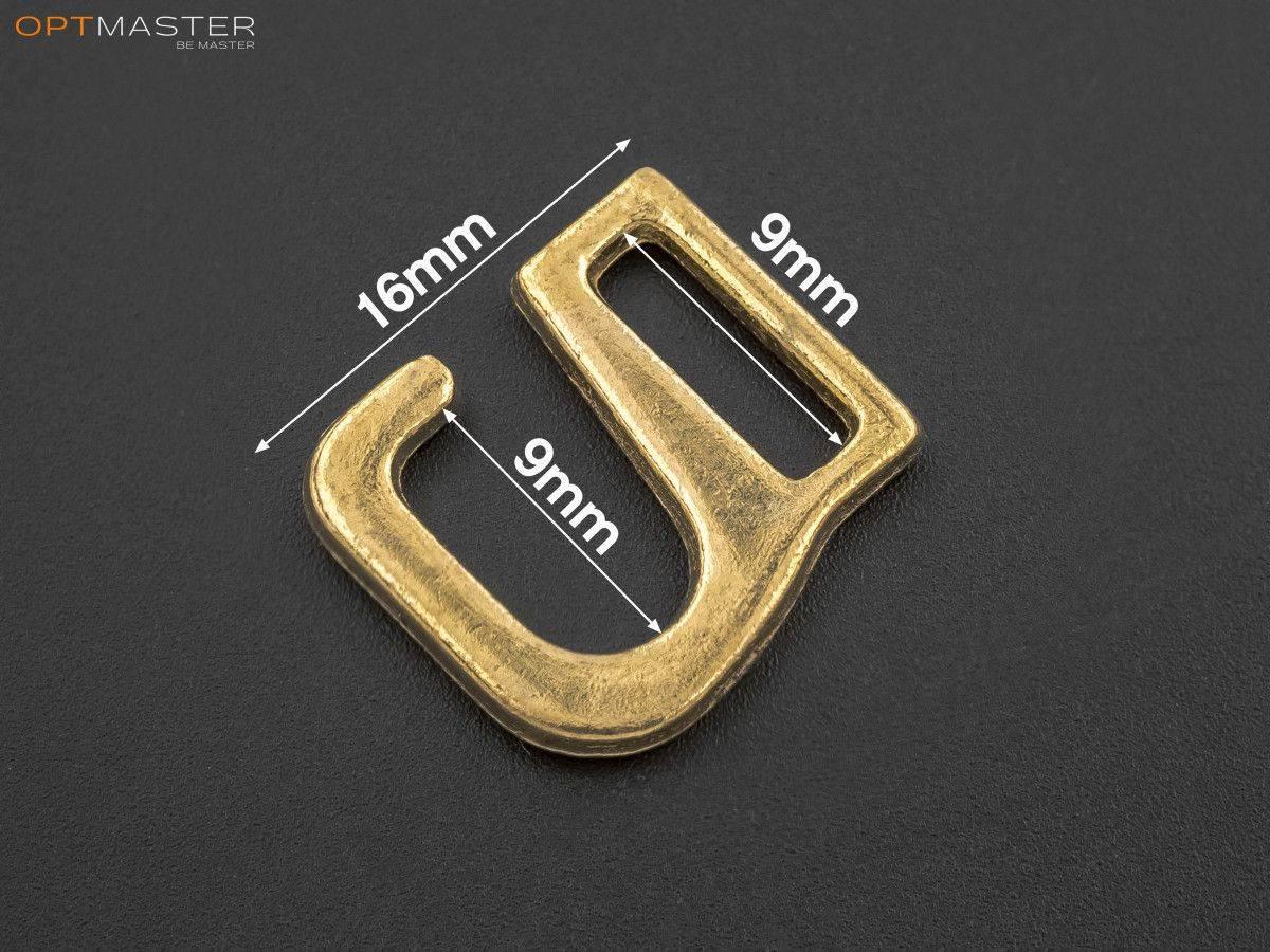 Гачки «ледача застібка», р. середній-16*9 мм., кол. Золото, фото 1