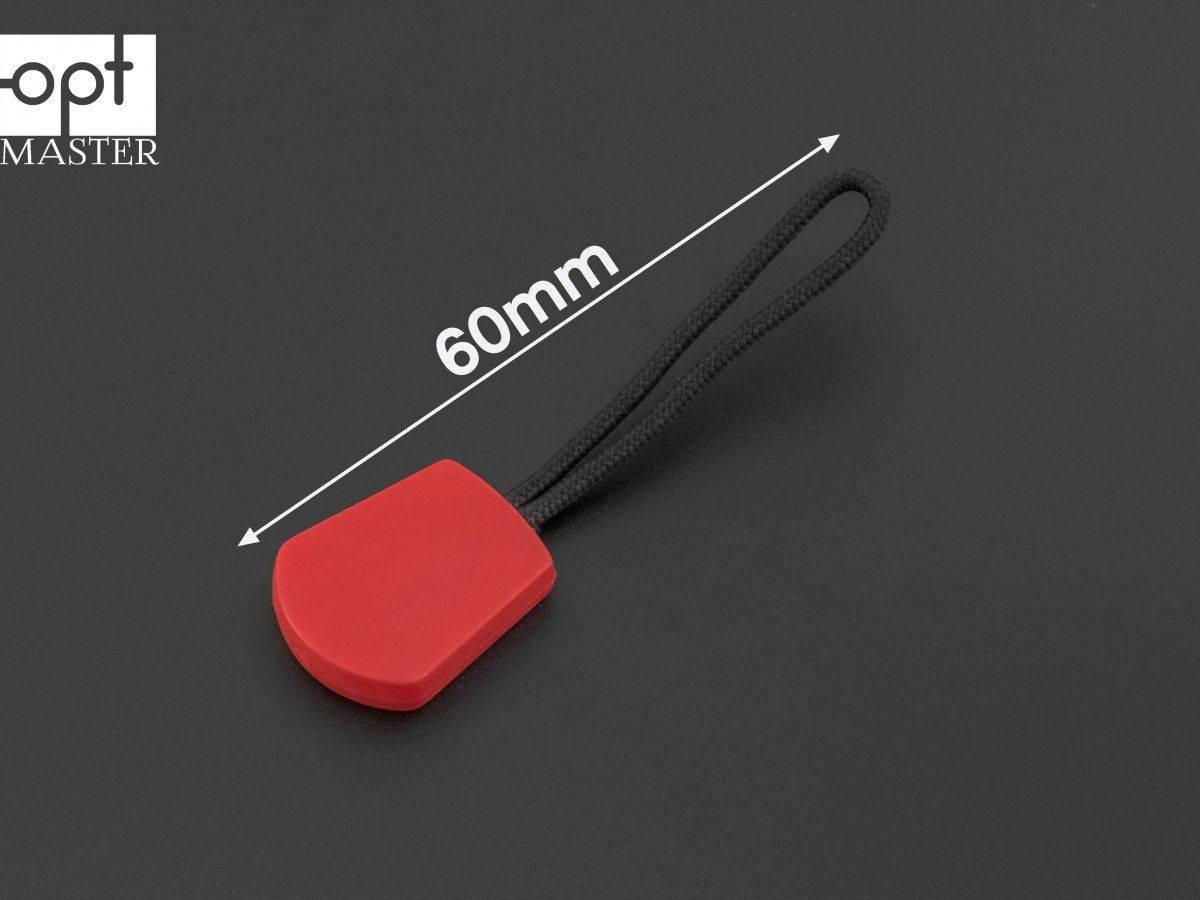 Пулер вісюлька для бігунка блискавки червоний з чорним ББ-(В)12031, фото 1