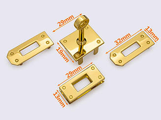 Замок для сумки 19мм кол. жовте золото 88-002