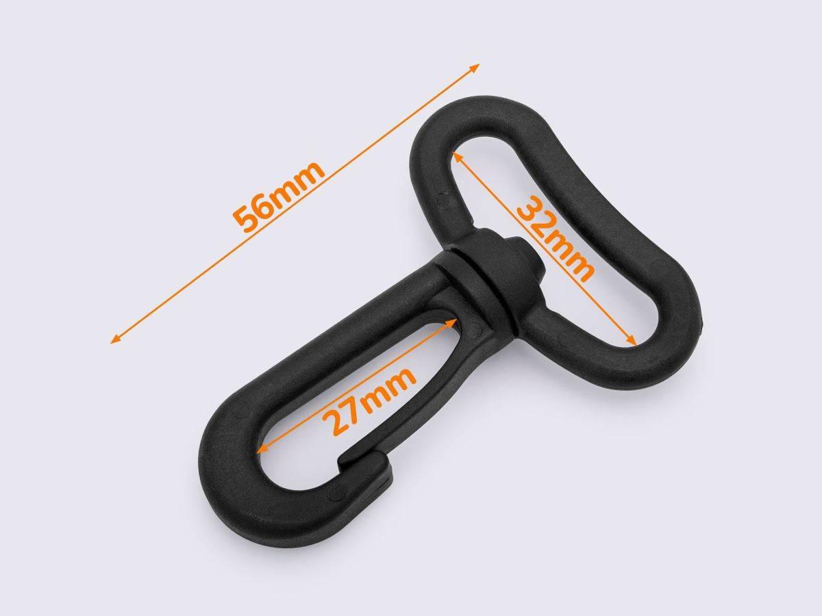 Карабін пластиковий 32 мм Чорний КБ-3206, фото 1