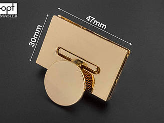 Замок для сумки 30*47мм, кол. золото (65-263)