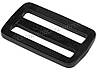 Пряжка перетяжка 50 мм двохщілинна пластикова чорна РП/2-5021, фото 3