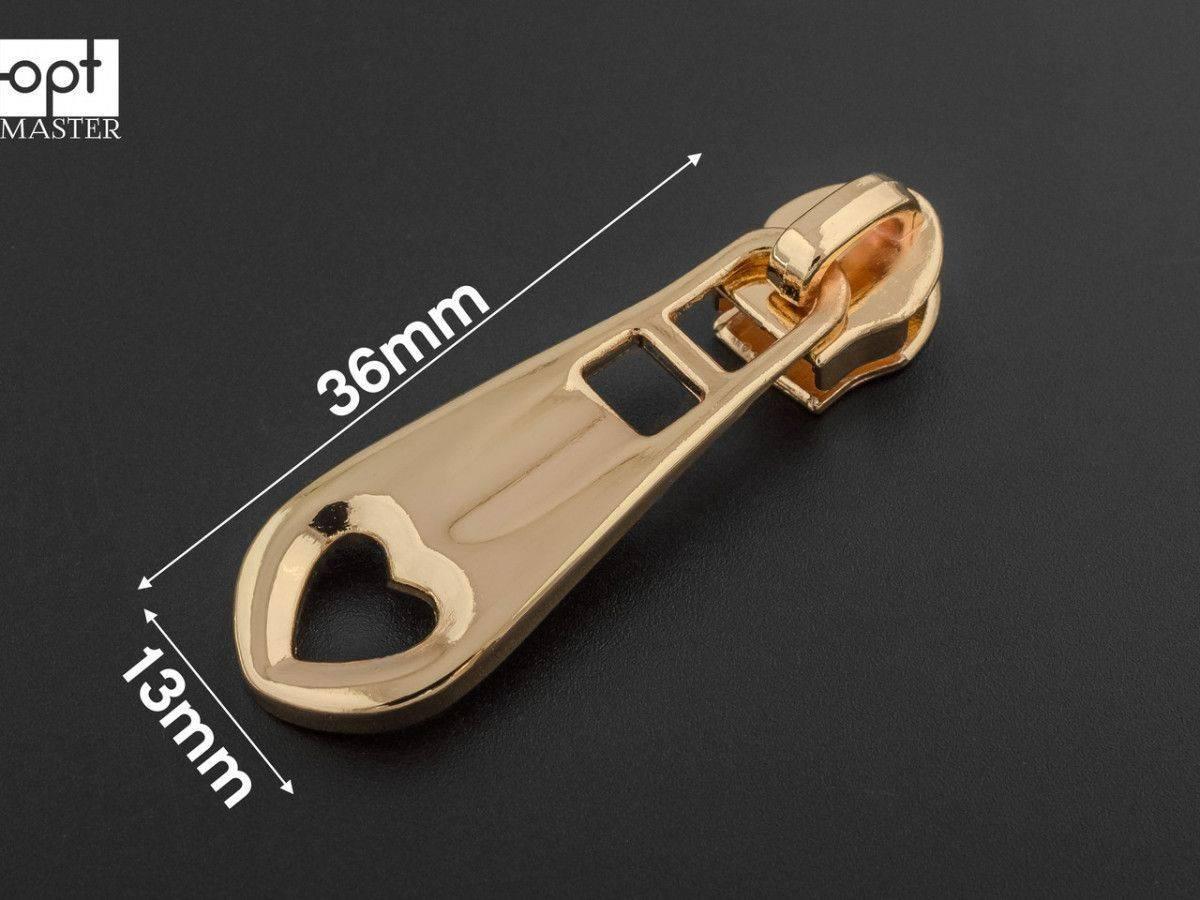 Бігунок №5 на спіральну блискавку 65-245, золото (без фіксатора), фото 1