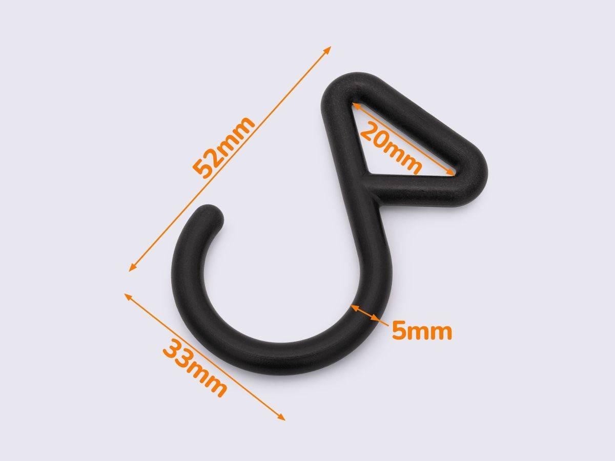 Карабін пластиковий 20 мм чорний КБ-2224, фото 1