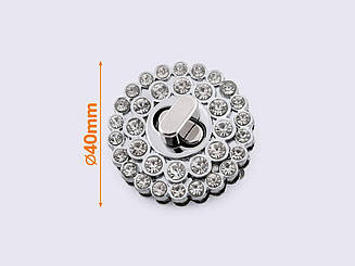 Замок для сумки 40мм кол. нікель 65-005