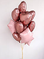 Кульки рожеві зірки та серця