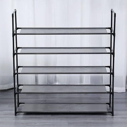 Підлогова полиця-етажерка для взуття 5-рівнева чорна Bonro B26 на 5 полиць, фото 1