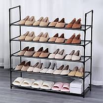 Підлогова полиця-етажерка для взуття 5-рівнева чорна Bonro B26 на 5 полиць, фото 2