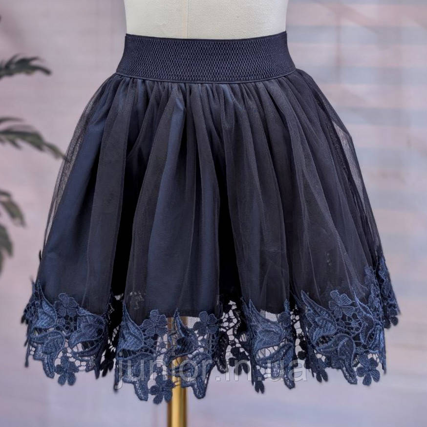 Синя фатинова спідниця в школу для дівчинки "Поллі", фото 1