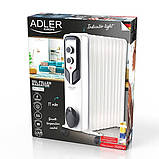 Новий європейський масляний радіатор 2500 Вт, 11 ребер Adler AD 7817 з Європи з гарантією, фото 5
