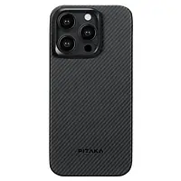 Чохол-накладка Pitaka MagEZ 4 600D case Twill для iPhone 15 Pro Max Black Gray (KI1501PMA)
