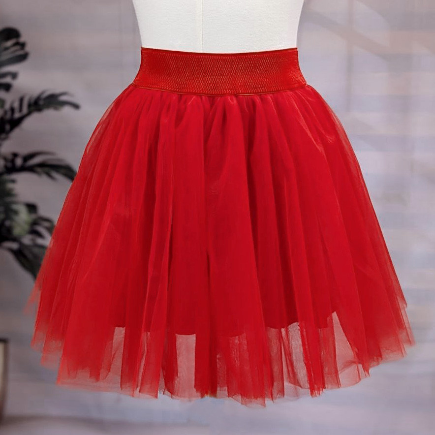 Пишна червона фатинова спідниця на гумці "Поллі", фото 1