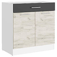 Кухонний модуль із ящиком 800 для зберігання Еверест Еко білий графіт стильна нижня шафа 82 см