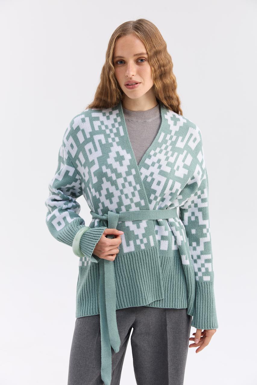 Кардиган "Лія" (м'ята, білий)