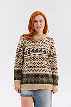 Джемпер "Шафран" (бежевий-бордовий), фото 2