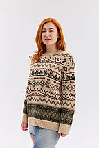 Джемпер "Шафран" (бежевий-бордовий), фото 3