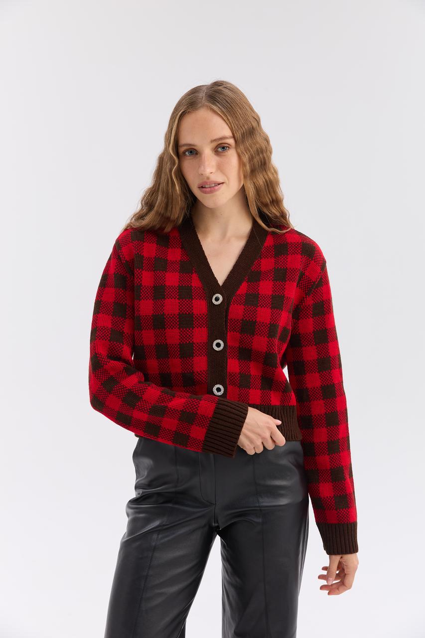 Жакет (шоколадний-червоний)