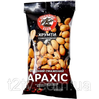 Горіхи Hokkaido Club Арахіс смажений солоний зі смаком телятини в соусі теріякі 60 г (4820172442813), фото 1