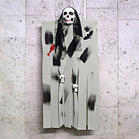 Декорація Хелловін "Привид", 125 см, Сірий (Підвісний череп)