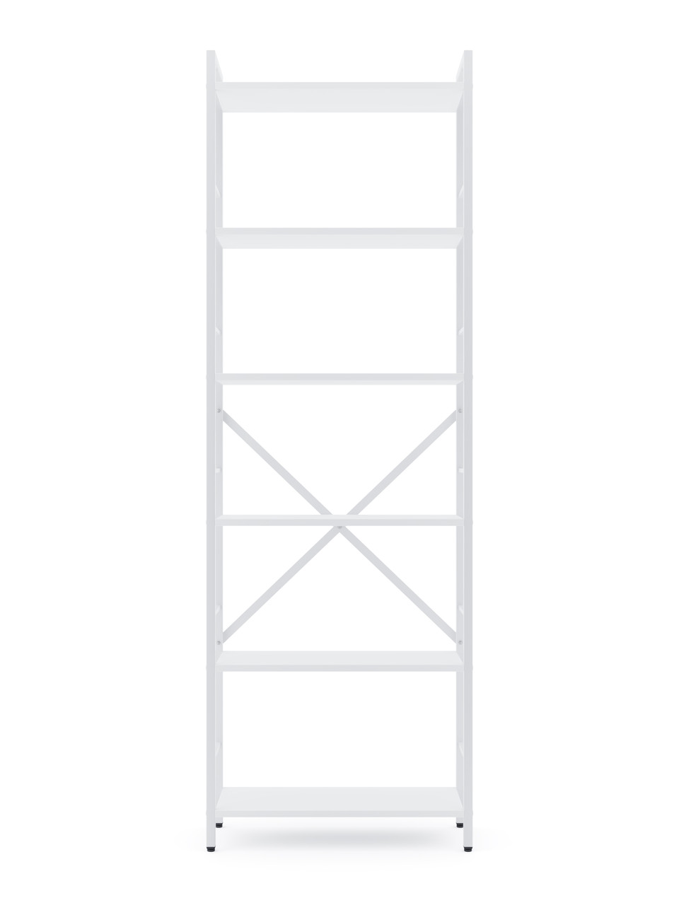 Стелаж Лофт 1800х600х240 Меткас, 35 кг/полицю, 6 полиць, ЛДСП, білий-білий сніг