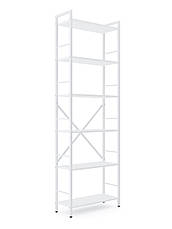 Стелаж Лофт 1800х600х240 Меткас, 35 кг/полицю, 6 полиць, ЛДСП, білий-білий сніг, фото 2