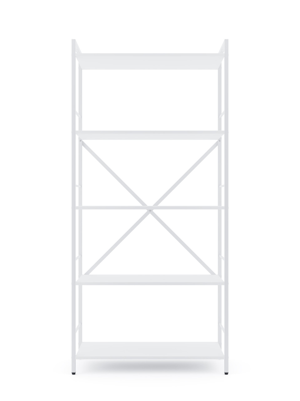 Стелаж Лофт 1700х800х350 Меткас, 35 кг/полицю, 5 полиць, ЛДСП, білий-білий сніг