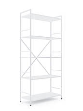 Стелаж Лофт 1700х800х350 Меткас, 35 кг/полицю, 5 полиць, ЛДСП, білий-білий сніг, фото 2