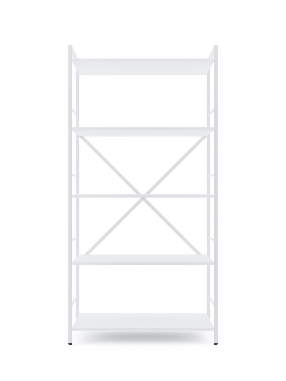 Стелаж Лофт 1600х800х400 Меткас, 35 кг/полицю, 5 полиць, ЛДСП, білий-білий сніг
