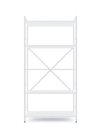 Стелаж Лофт 1600х800х400 Меткас, 35 кг/полицю, 5 полиць, ЛДСП, білий-білий сніг, фото 1