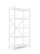 Стелаж Лофт 1600х800х400 Меткас, 35 кг/полицю, 5 полиць, ЛДСП, білий-білий сніг, фото 2