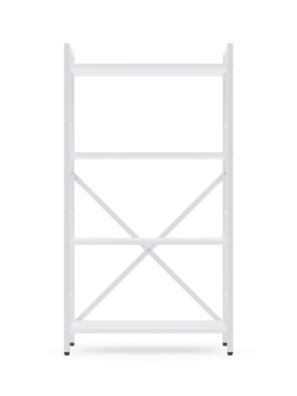 Стелаж Лофт 1100х600х240 Меткас, 35 кг/полиця, 4 полиці, ЛДСП, білий-білий сніг