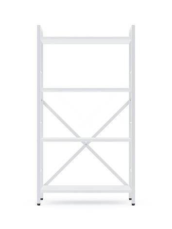 Стелаж Лофт 1100х600х240 Меткас, 35 кг/полиця, 4 полиці, ЛДСП, білий-білий сніг, фото 1