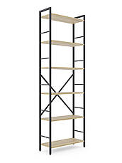 Стелаж Лофт 1800х600х240 Меткас, 35 кг/полицю, 6 полиць, ЛДСП, антрацит-дуб артізан, фото 2