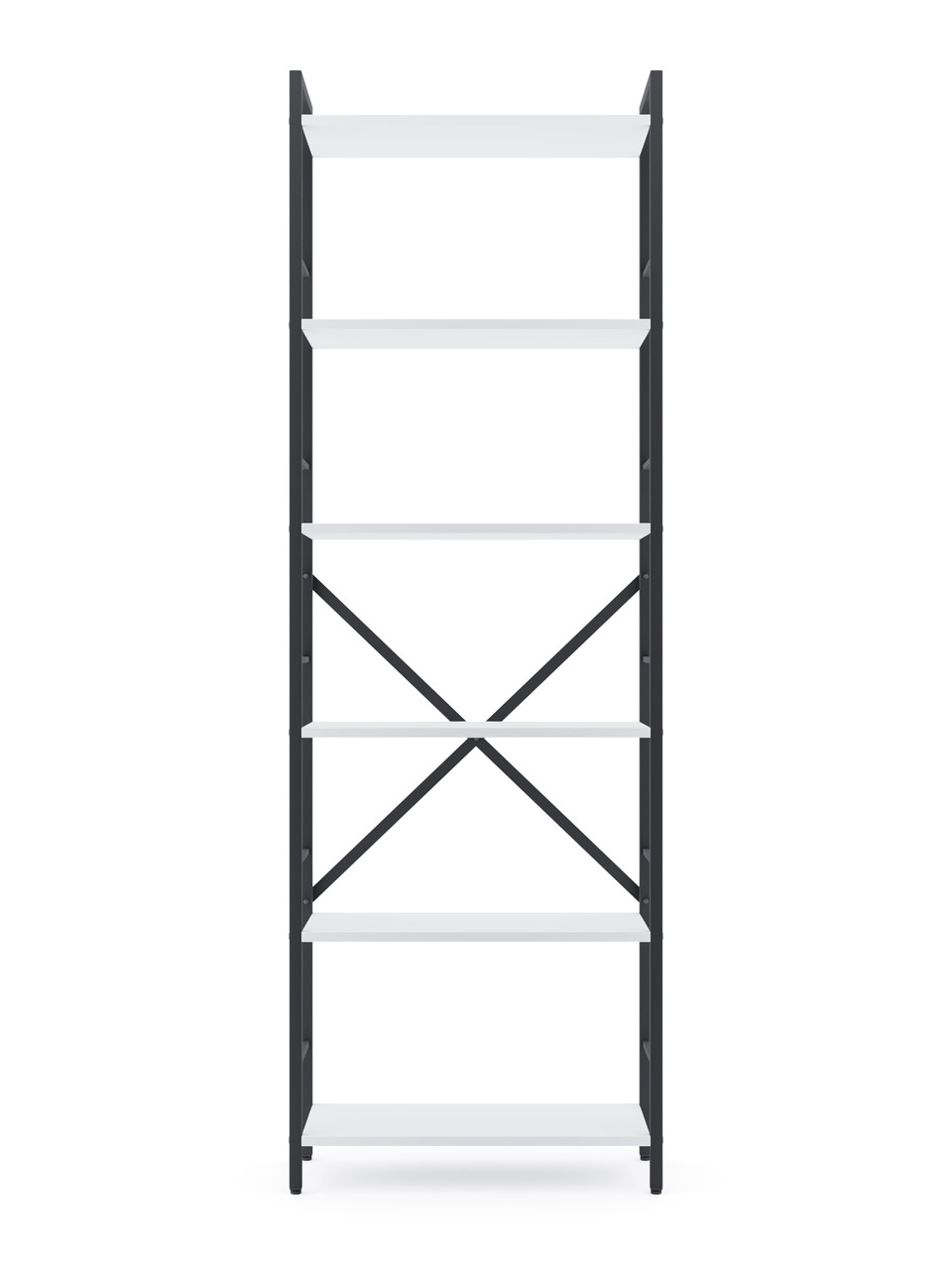 Стелаж Лофт 1800х600х240 Меткас, 35 кг/полицю, 6 полиць, ЛДСП, антрацит-білий сніг