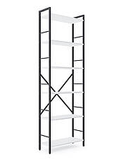 Стелаж Лофт 1800х600х240 Меткас, 35 кг/полицю, 6 полиць, ЛДСП, антрацит-білий сніг, фото 2