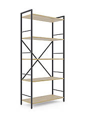 Стелаж Лофт 1700х800х350 Меткас, 35 кг/полицю, 5 полиць, ЛДСП, антрацит-дуб артізан, фото 2