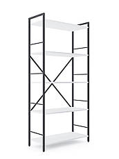 Стелаж Лофт 1700х800х350 Меткас, 35 кг/полицю, 5 полиць, ЛДСП, антрацит-білий сніг, фото 2