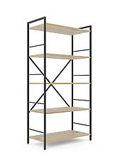 Стелаж Лофт 1600х800х400 Меткас, 35 кг/полицю, 5 полиць, ЛДСП, антрацит-дуб артізан, фото 2