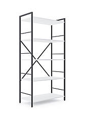 Стелаж Лофт 1600х800х400 Меткас, 35 кг/полицю, 5 полиць, ЛДСП, антрацит-білий сніг, фото 2