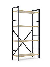 Стелаж Лофт 1100х600х240 Меткас, 35 кг/полицю, 4 полиці, ЛДСП, антрацит-дуб артізан, фото 2